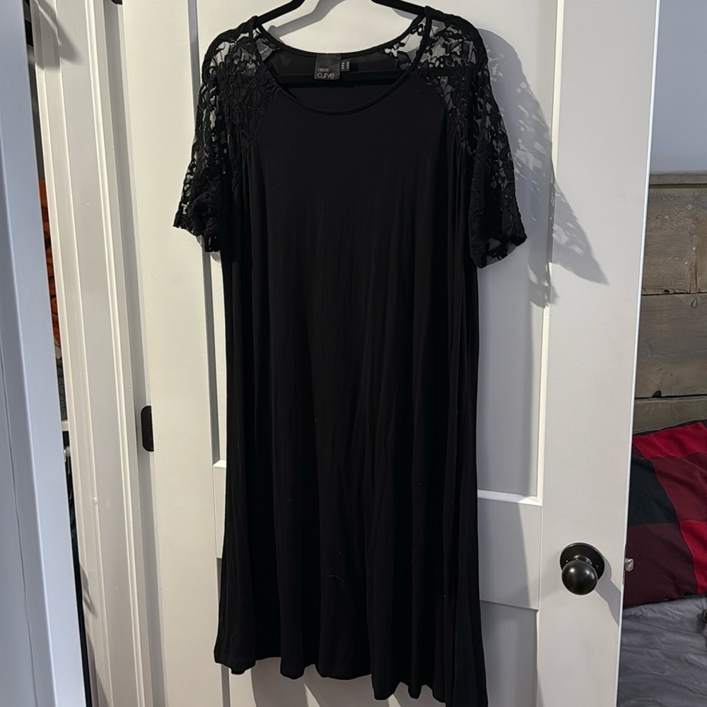 ASOS jersey dress with lace sleeves